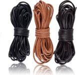 LEATHER_3 Rolls 5 m x 2 mm Real Leather Cord
