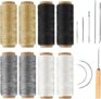FIHODONE 16 Pieces 50 m Leather Thread Tear-Resistant Set